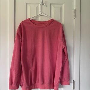 Pink Ribbed Long Sleeve Sweater